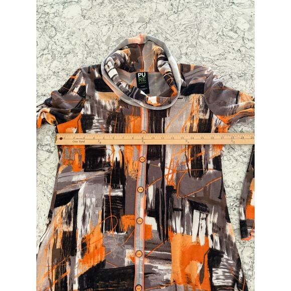 Pure Essence Top Womens M Multicolor Artsy Geometric Long Sleeve Tunic Abstract - Picture 9 of 11